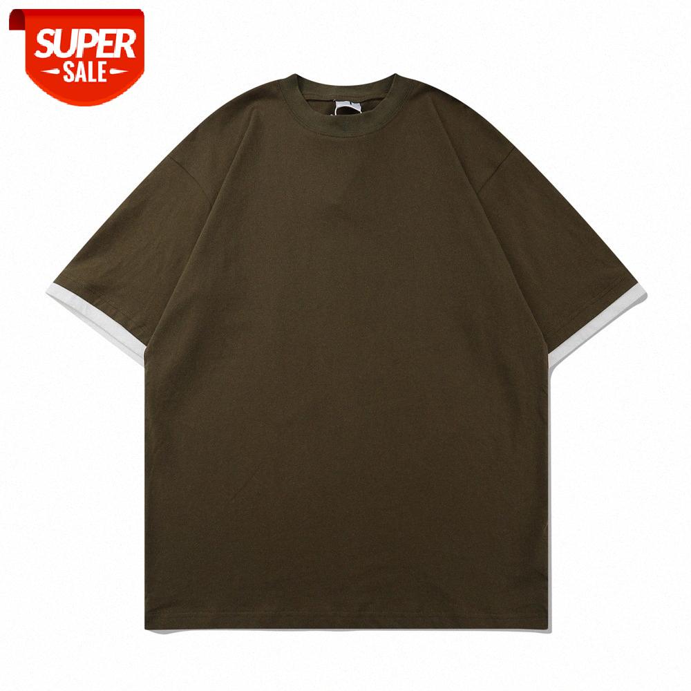 Simple style solid color fake two-piece short-sleeved T-shirt men's street loose half-sleeved round neck five-point sleeves #5Z41, White;black
Simple style solid color fake two-piece short-sleeved T-shirt men's street loose half-sleeved round neck five-point sleeves #5Z41, White;black