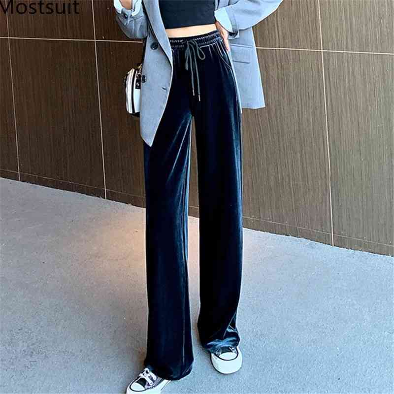 Autumn Velvet High Waist Wide Leg Pants Trousers Women Drawstring Full-length Straight Casual Fashion Sweatpants 210518, Black
Autumn Velvet High Waist Wide Leg Pants Trousers Women Drawstring Full-length Straight Casual Fashion Sweatpants 210518, Black