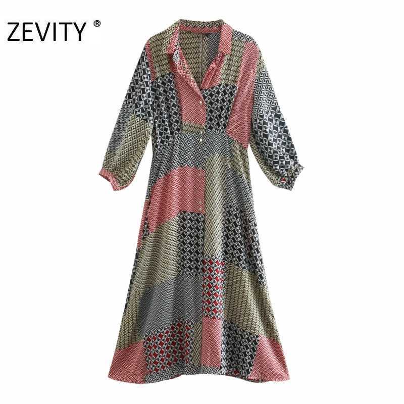 ZEVITY women vintage cloth patchwork geometric print shirt dress office ladies retro casual slim vestido chic dresses DS4427 210603, As pic ds4427cc 
ZEVITY women vintage cloth patchwork geometric print shirt dress office ladies retro casual slim vestido chic dresses DS4427 210603, As pic ds4427cc
