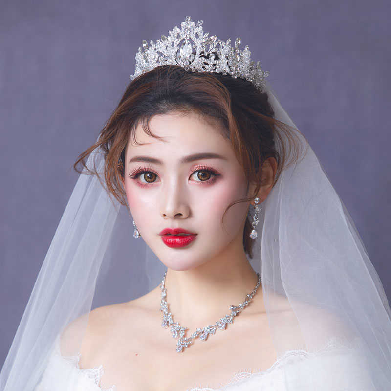 Wedding Crown Tiara Bridal Headpiece Hair Accessories Bride Princess Tiaras and s Crystal Headband 210707