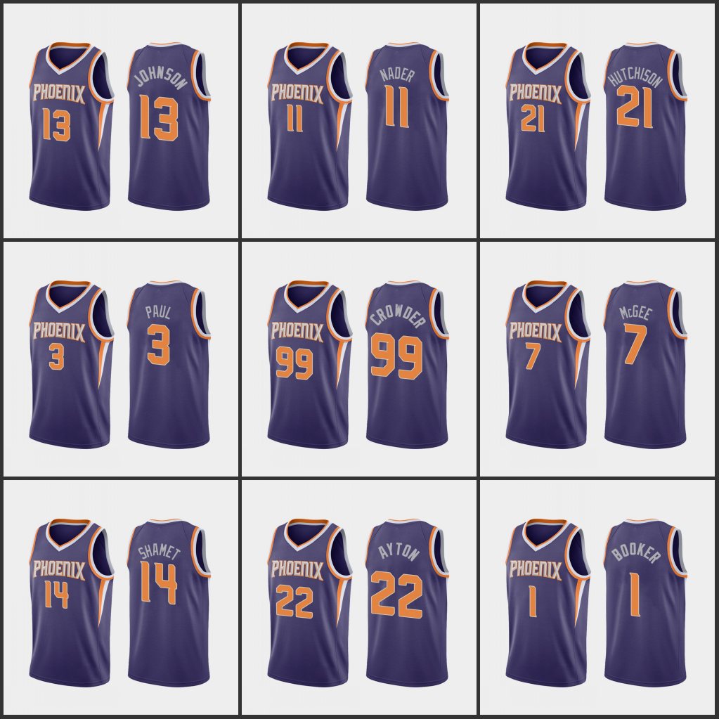 PhoenixSunsBasketball Devin Booker Deandre Ayton Chris Paul Jae Crowder Abdel Nader Ty Jerome Custom Icon Edition Purple Jersey, Black
PhoenixSunsBasketball Devin Booker Deandre Ayton Chris Paul Jae Crowder Abdel Nader Ty Jerome Custom Icon Edition Purple Jersey, Black