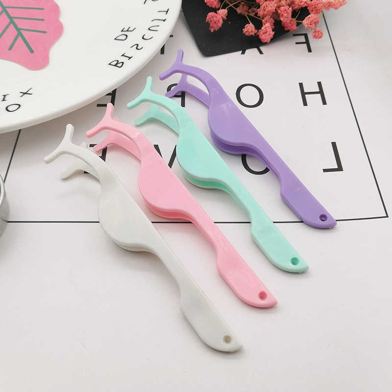 OKAYLASH 50Pcs Wholesale Custom Plastic Eyelash Tweezers OEM Private Label Bulk Cilia Lash Pincers Applicators 210915