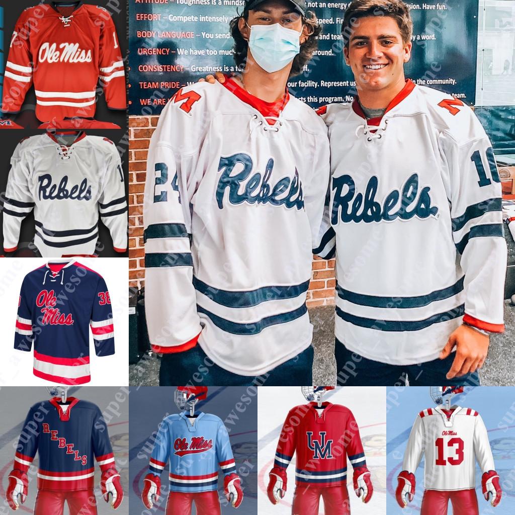 Ole Miss Hockey Jersey Eli Manning Antony Patrinos Cameron Parent Conor Huie Bryce Campo Aiden MacLean Marcus Eldredge Kurt Lindhorst Luke Gassett Shane Brait, White
Ole Miss Hockey Jersey Eli Manning Antony Patrinos Cameron Parent Conor Huie Bryce Campo Aiden MacLean Marcus Eldredge Kurt Lindhorst Luke Gassett Shane Brait, White