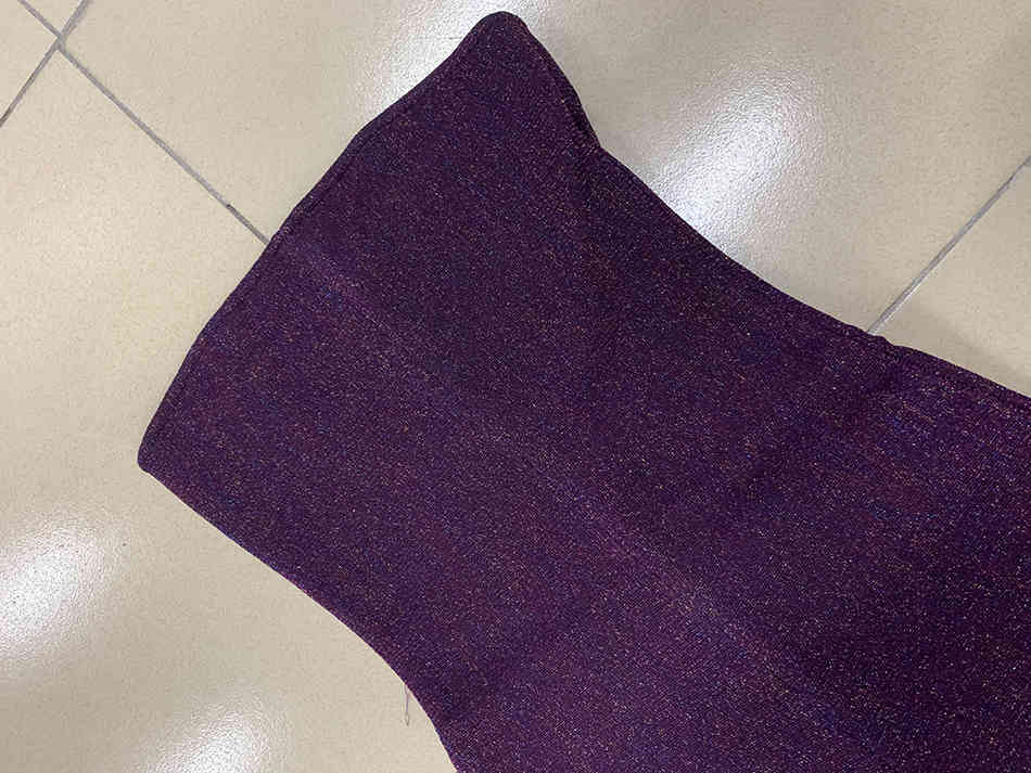 Free Women Purple Shiny Jumpsuit Sexy Tube Top Sleeveless Halter Bodycon Pencil Runway Party 210524