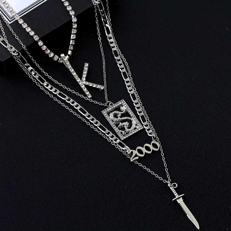 Chains Retro Full Rhinestone Dragon Square Pendant Necklace For Woman Letter Crystal Tennis Chain Multi-layer Necklaces Jewelry Gift
Chains Retro Full Rhinestone Dragon Square Pendant Necklace For Woman Letter Crystal Tennis Chain Multi-layer Necklaces Jewelry Gift