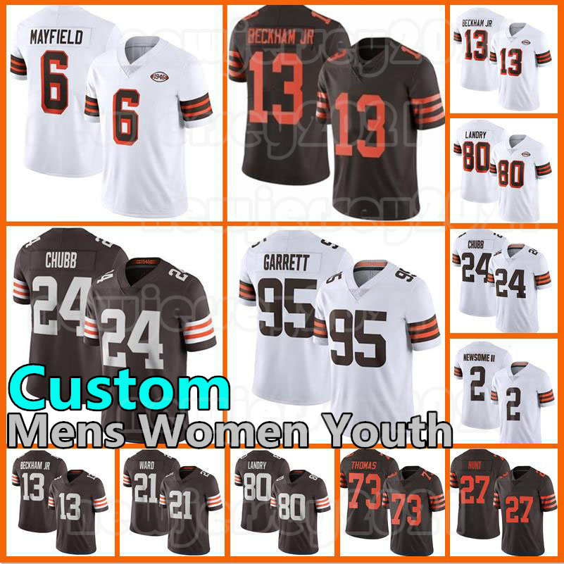 Mens 24 Nick Chubb 6 Baker Mayfield Football Jerseys Brown Custom 80 Jarvis Landry 13 Odell Beckham Jr Denzel Ward Women Youth Myles Garrett 1946, Custom youth+patch (bulang)
Mens 24 Nick Chubb 6 Baker Mayfield Football Jerseys Brown Custom 80 Jarvis Landry 13 Odell Beckham Jr Denzel Ward Women Youth Myles Garrett 1946, Custom youth+patch (bulang)