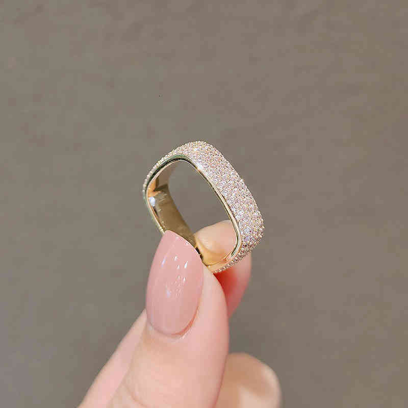 Small Square Ring Female Japanese and Korean Minority Design Simple Fashion Personalized Net Red Index Finger