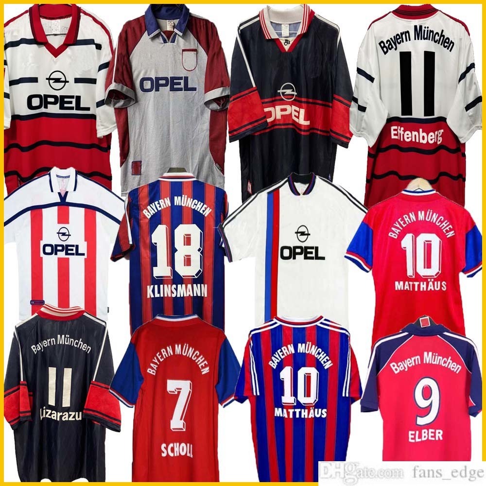 94 95 96 97 98 99 Bayern Munich Retro Jerseys 00 01 02 Final Elber Zickle Effenberg Elber Pizarro Scholl Matthaus Klinsmann Football Shirt Uniforms, 1991
94 95 96 97 98 99 Bayern Munich Retro Jerseys 00 01 02 Final Elber Zickle Effenberg Elber Pizarro Scholl Matthaus Klinsmann Football Shirt Uniforms, 1991