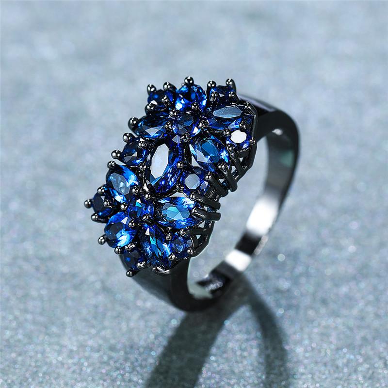 Wedding Rings Blue Oval Zircon Full Stone Star Flower For Women Jewelry Vintage Fashion Black Gold Engagement Promise Ring Gifts
Wedding Rings Blue Oval Zircon Full Stone Star Flower For Women Jewelry Vintage Fashion Black Gold Engagement Promise Ring Gifts