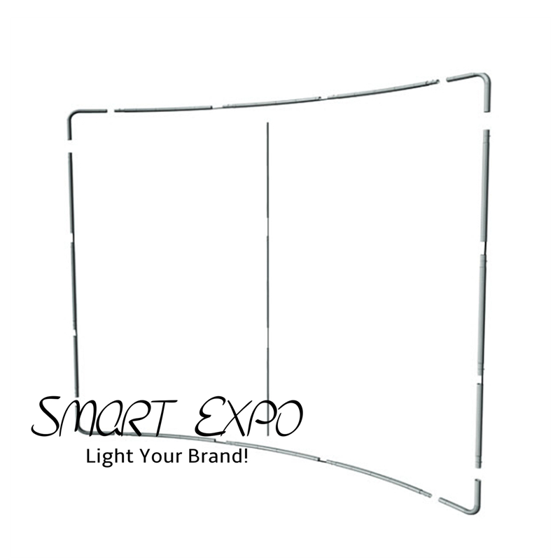 10ft C Curved Photo Booth Advertising Display Stand with Thick Aluminum Tube Tension Fabric Printed Graphic Portable Carry Bag