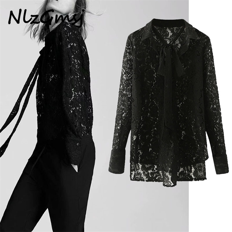 Blouse Women Black Lace Transparent Long Sleeve Hollow Out Shirt Female Fashion Side Vents Vintage Top 210628, As picture
Blouse Women Black Lace Transparent Long Sleeve Hollow Out Shirt Female Fashion Side Vents Vintage Top 210628, As picture