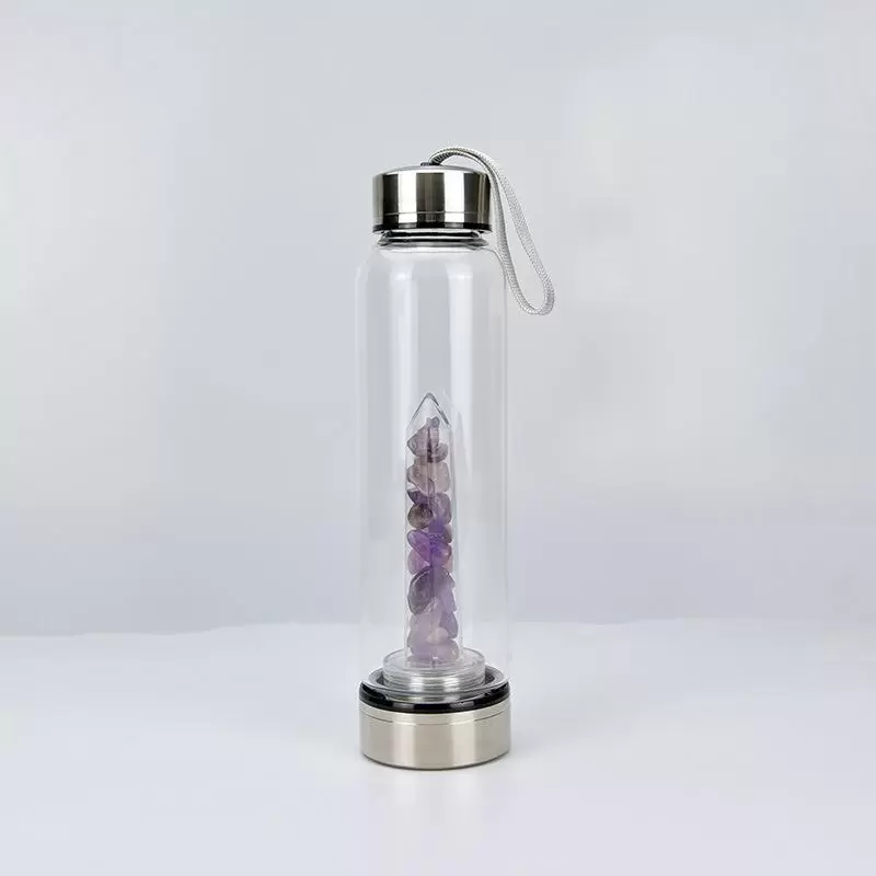 2022 New Natural Quartz Gem Glass Water Bottle Direct Drinking Glass Crystal Cup 8 Styles DHL Fast