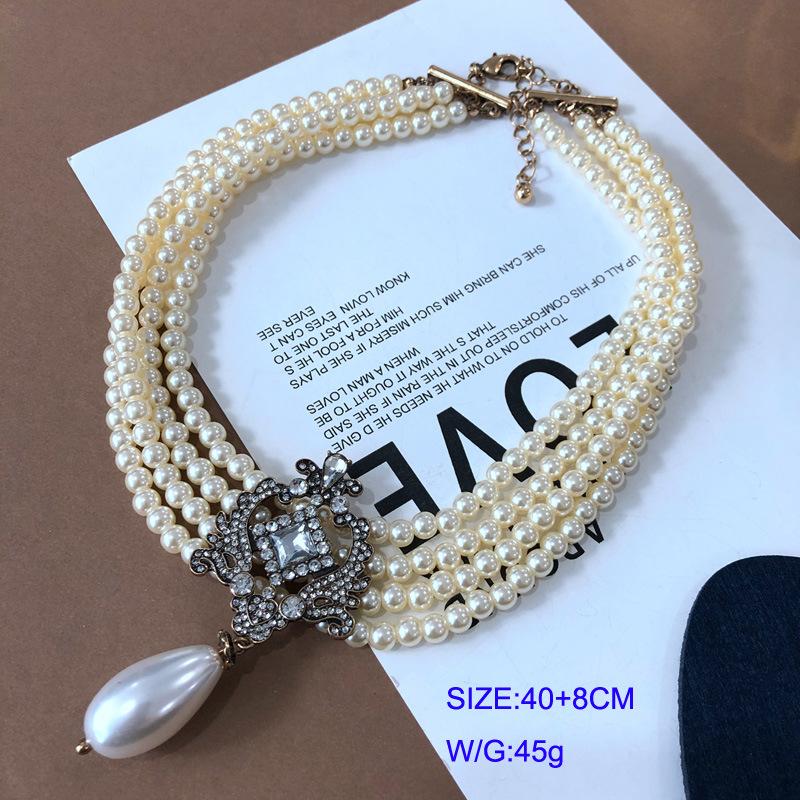 Chains European And American Retro Made Multi-layer Pearl Gem Diamond Drop Necklace Neck Chain Female
Chains European And American Retro Made Multi-layer Pearl Gem Diamond Drop Necklace Neck Chain Female
