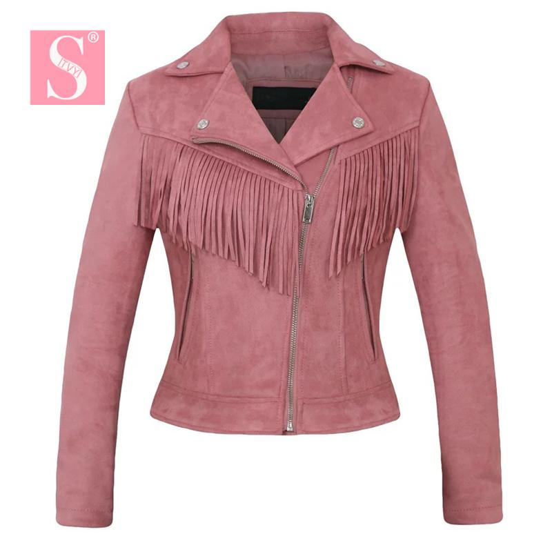 Women's Leather & Faux STVY 2021 Autumn Winter Women High Quality Suede Jacket Fashion Ladies Tassel Coat Pink, Black
Women's Leather & Faux STVY 2021 Autumn Winter Women High Quality Suede Jacket Fashion Ladies Tassel Coat Pink, Black