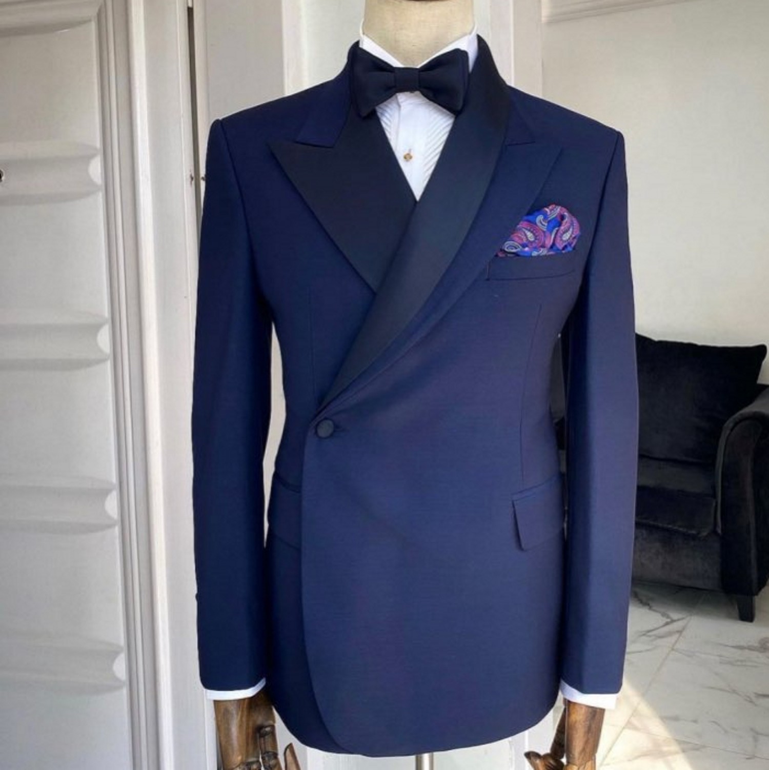 2022 Wedding Tuxedos Patchwork Peak Lapel Men Suits Costume Homme Groom Wear Slim Fit Dress Business Prom Blazers 2 Pcs(Jacket+Pants)