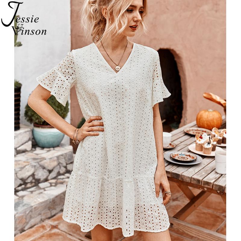 Casual Dresses Jessie Vinson White Lace Hollow Out Dress Women Short Sleeve V-neck Mini Summer Loose Cotton Boho Beach 2021, Black
Casual Dresses Jessie Vinson White Lace Hollow Out Dress Women Short Sleeve V-neck Mini Summer Loose Cotton Boho Beach 2021, Black