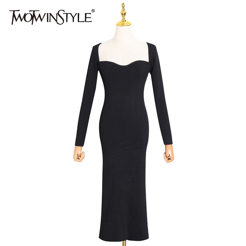 Sexy Knitted Dress For Women Square Collar Long Sleeve High Waist Slim Black Dresses Female Fashion Clothing 210520
Sexy Knitted Dress For Women Square Collar Long Sleeve High Waist Slim Black Dresses Female Fashion Clothing 210520