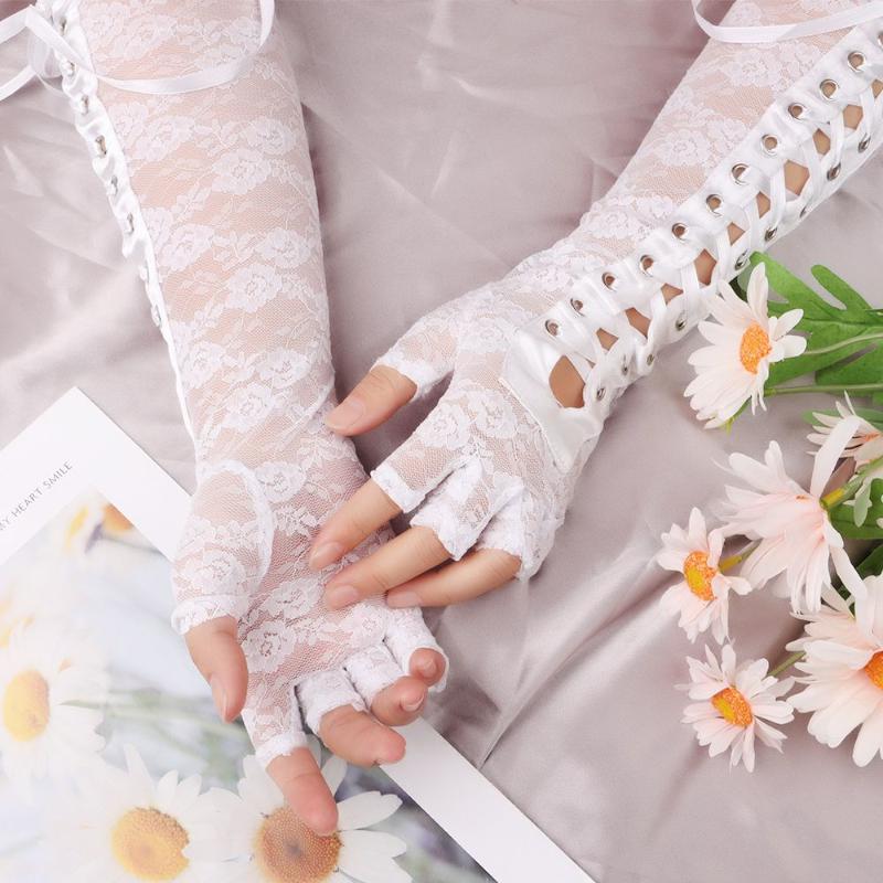 Five Fingers Gloves 1 Pair Halloween Retro Women's Long Steampunk Gothic Lace Corset Arm Elbow Fingerless Cosplay Glove
Five Fingers Gloves 1 Pair Halloween Retro Women's Long Steampunk Gothic Lace Corset Arm Elbow Fingerless Cosplay Glove