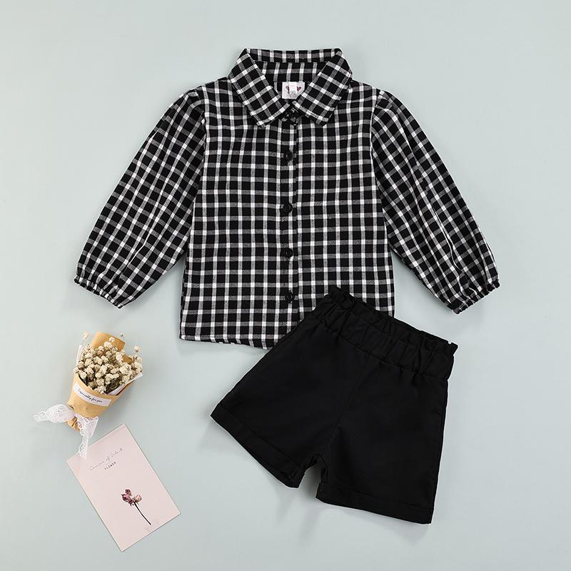 Clothing Sets 2 Pcs Infant Casual Outfits, Girls Button-down Long Sleeve Lapel Plaid Shirt + Solid Color Shorts, White
Clothing Sets 2 Pcs Infant Casual Outfits, Girls Button-down Long Sleeve Lapel Plaid Shirt + Solid Color Shorts, White