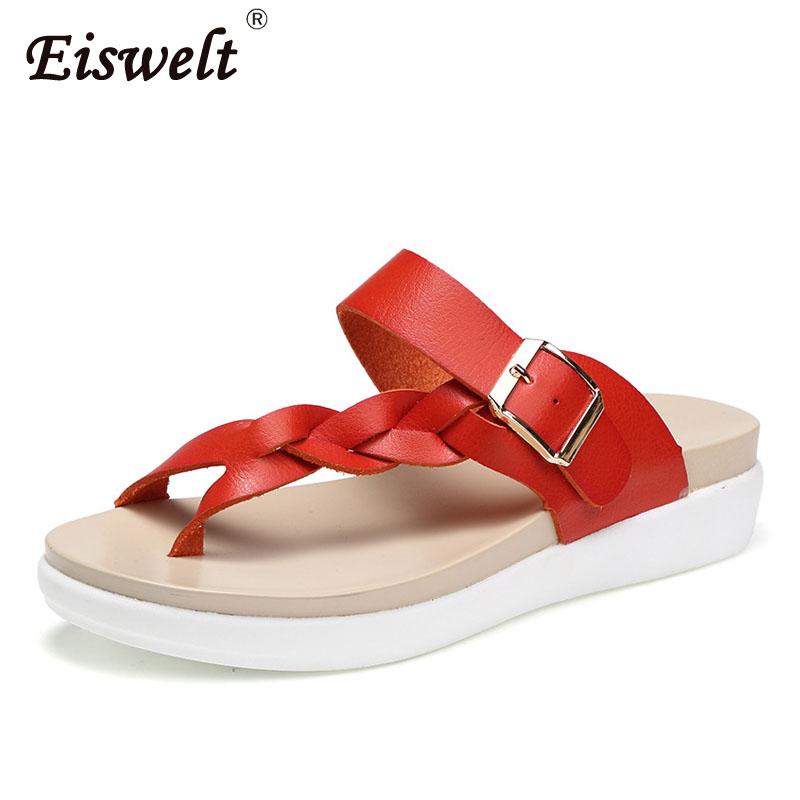 Slippers EISWELT Summer Ladies Leather Women Solid Beach Flip Flops Flat Fashion Women's Casual Open Toe Non-slip, Black
Slippers EISWELT Summer Ladies Leather Women Solid Beach Flip Flops Flat Fashion Women's Casual Open Toe Non-slip, Black