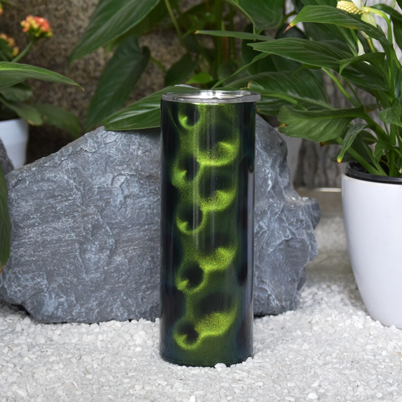 Sublimation Straight Tumbler Blanks 3D Dazzling Color Wormhole Tumblers Peacock Pattern Glitter Water Bottles with lids Stainless Steel Travel Coffee 