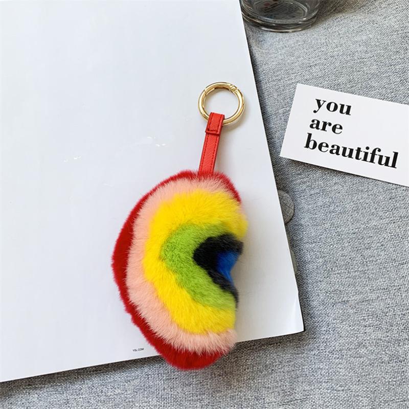 Keychains Chic Rainbow Keyring Real Rex Fur Keychain For Women Bag Backpack Key Ring Charm Fluffy Soft Jewelry Pendant
Keychains Chic Rainbow Keyring Real Rex Fur Keychain For Women Bag Backpack Key Ring Charm Fluffy Soft Jewelry Pendant
