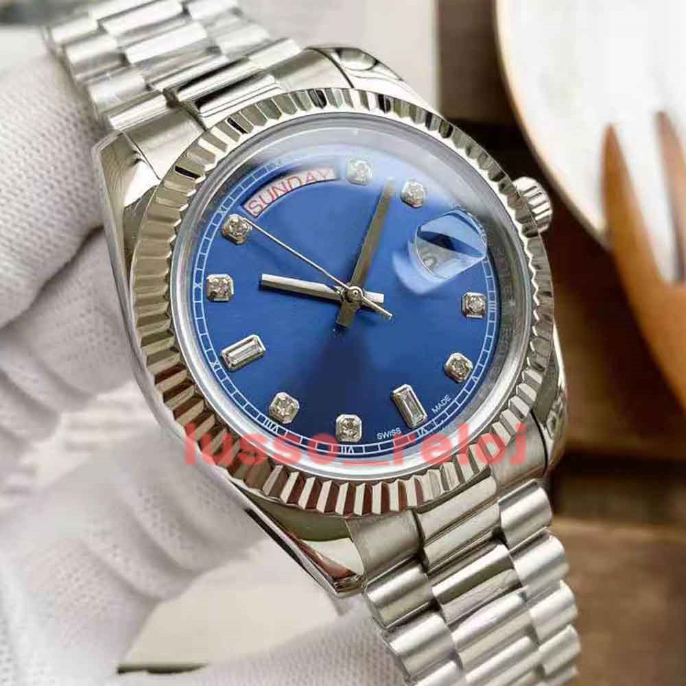 Top Men Mens Rose Gold DAYDATE 2 Iced Out Blue Automatic Watches Mechanical Movement Icedout Diamond Watch Sapphire Two-tone master montre de luxe Wristwatches, Box 2
Top Men Mens Rose Gold DAYDATE 2 Iced Out Blue Automatic Watches Mechanical Movement Icedout Diamond Watch Sapphire Two-tone master montre de luxe Wristwatches, Box 2