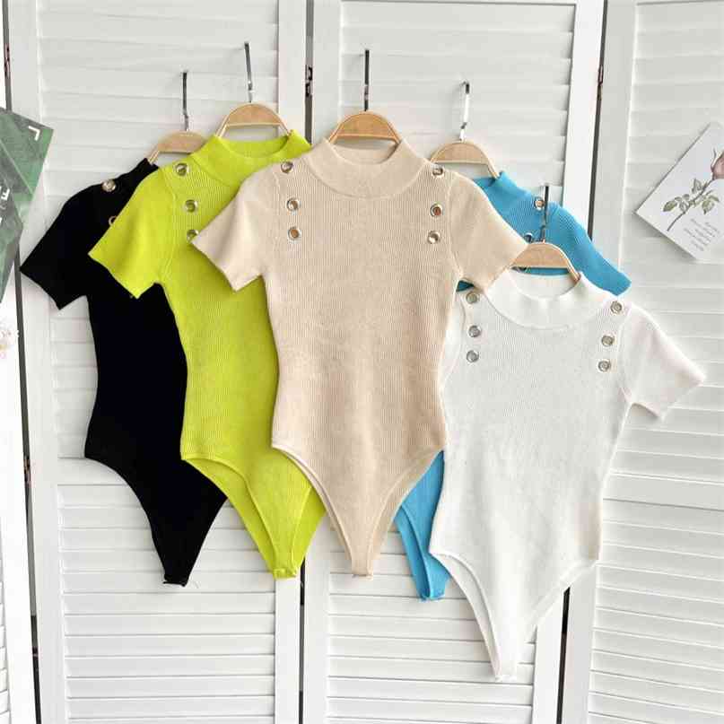 Ins Fashion Women's Knitted Top Solid Stand Collar Short Sleeve Hollow Out Knit Bodysuit Casual Female Basic T-shirt Body Tops 210603, Apricot
Ins Fashion Women's Knitted Top Solid Stand Collar Short Sleeve Hollow Out Knit Bodysuit Casual Female Basic T-shirt Body Tops 210603, Apricot
