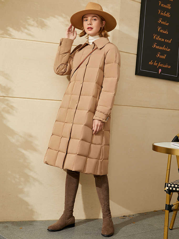 Minimalism Winter Coat Women Fashion 90%White Duck Down Women's Jacket Causal Thick Lapel Solid 12070475 210527