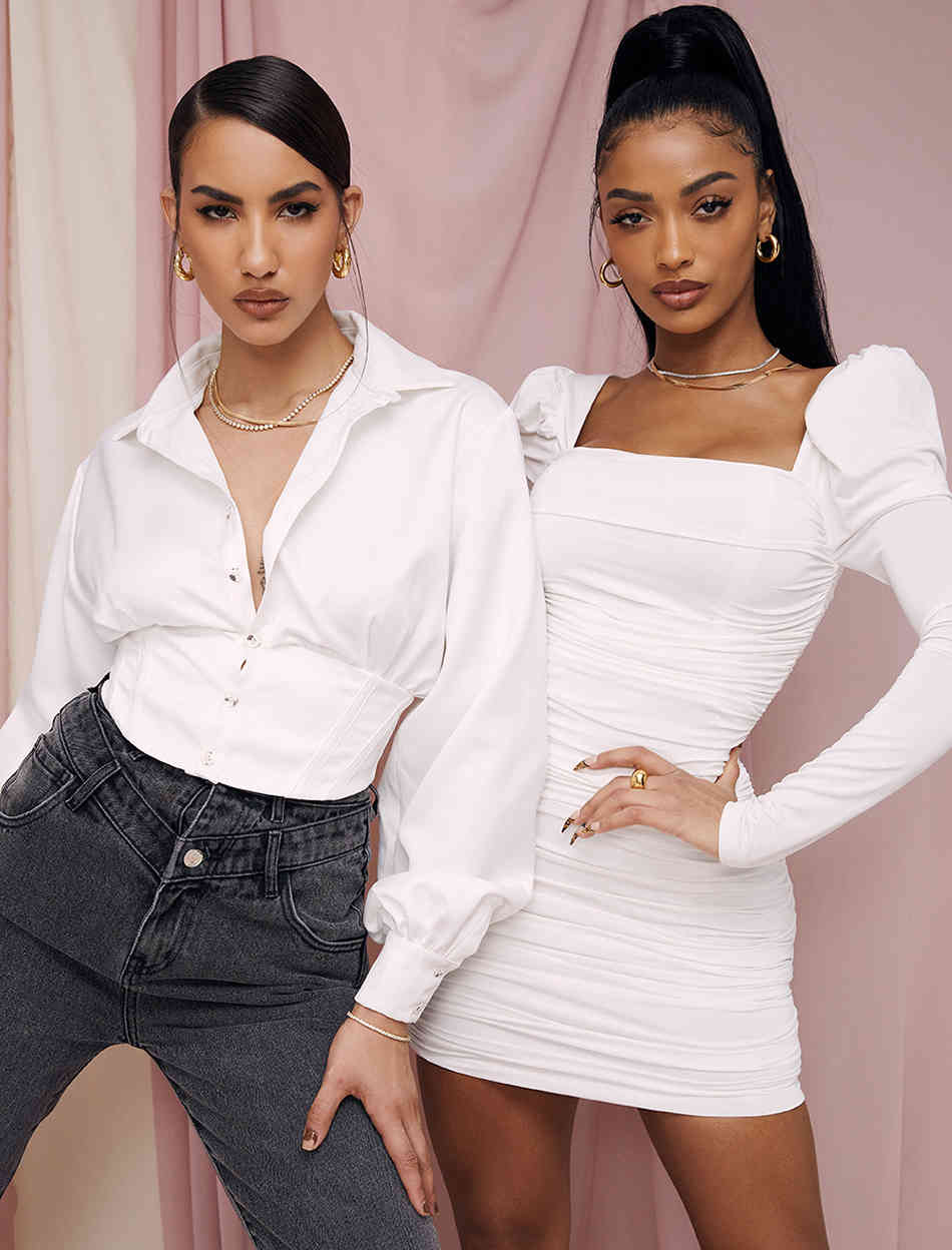 Solid Basic Slim Packaging for Summer Square Neck Puff Sleeve Sexy Dress Ruffle Mini Club Party Bodycon Women 210525