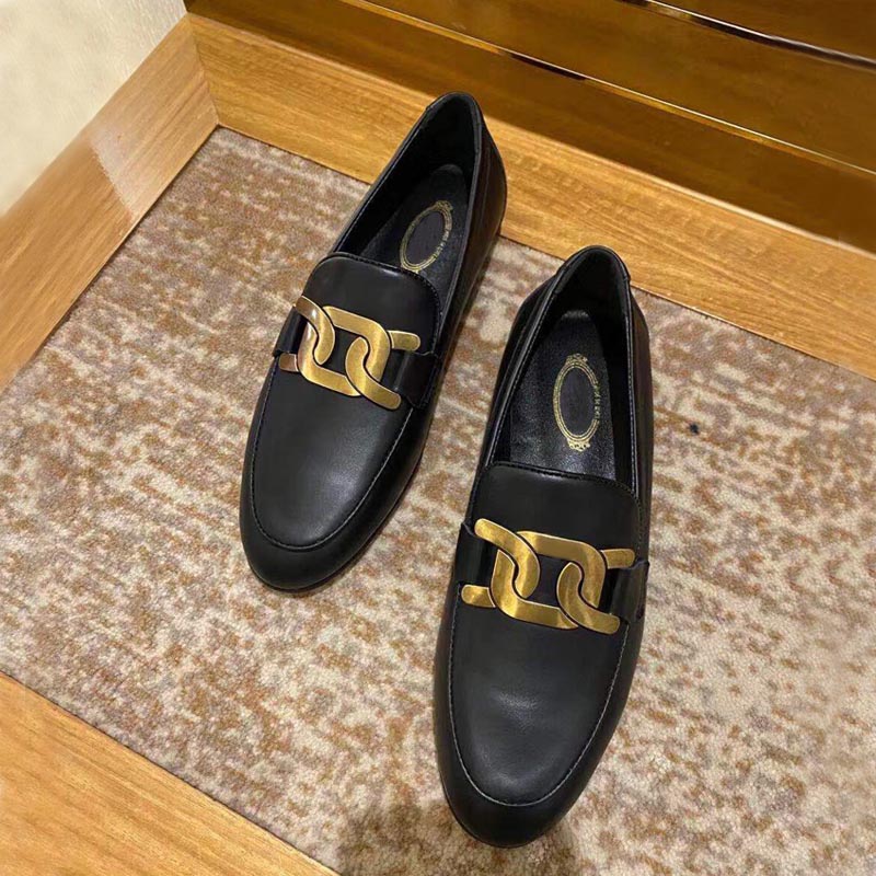 Designer flat shoes beautiful fashion loafers one-step metal retro calfskin women's shoes lazy leather women's dress shoes, Black
Designer flat shoes beautiful fashion loafers one-step metal retro calfskin women's shoes lazy leather women's dress shoes, Black