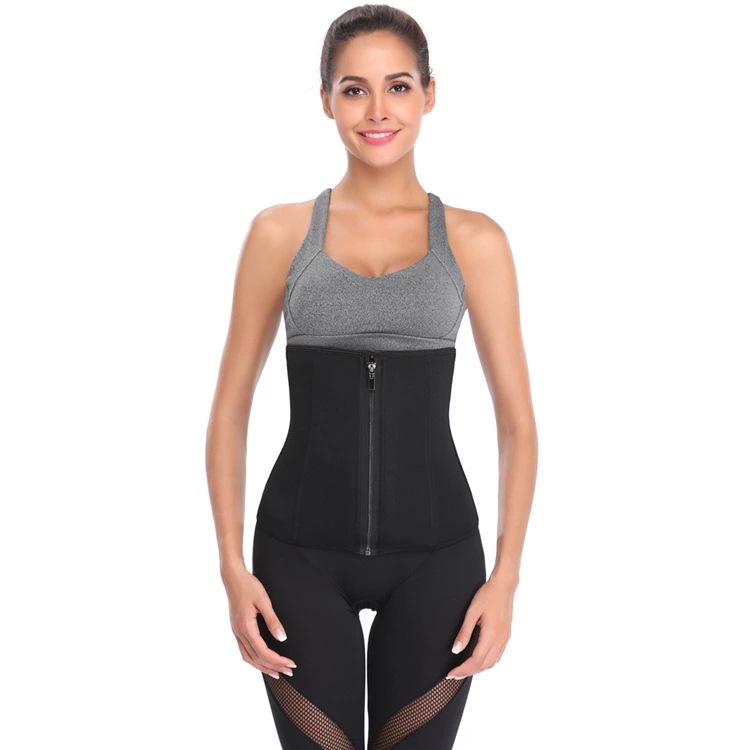 Neoprene Waist Trimmer Girdle Slimming Body Shapers 9 Steel Bones Zipper + Hook Closure Abdomen Tummy Control Shapewear For Women Gym Yoga Running Off