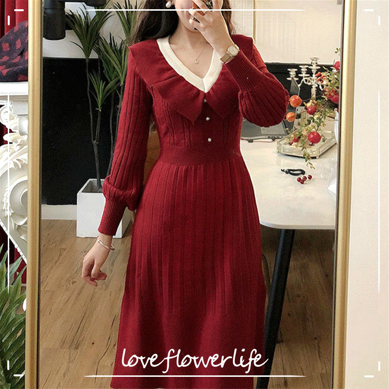Winter Retro Knitted Dress Women Sweet V-Neck Midi Sweater Dress Female Long Sleeve French Elegant Dress Korean 210521, Black
Winter Retro Knitted Dress Women Sweet V-Neck Midi Sweater Dress Female Long Sleeve French Elegant Dress Korean 210521, Black