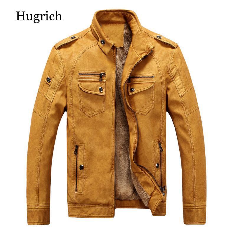 Men's Jackets Real Leather Jacket Coats Blue Brown Black Fur Mens Clothing Genuine Vintage Coat Dropship