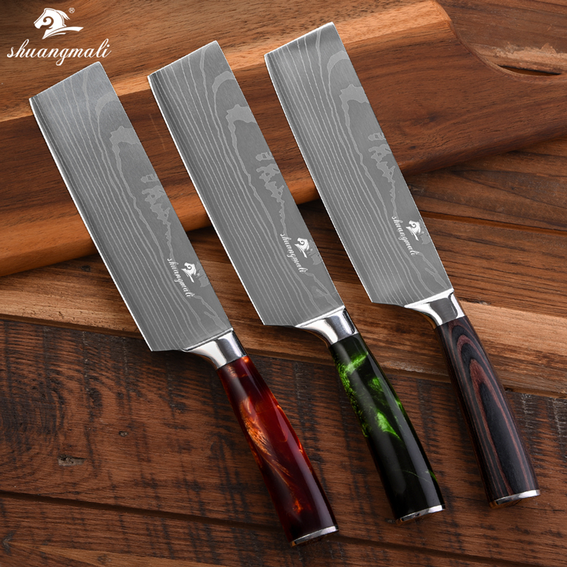 Shuangmai 6.5 Inch Vegetabe Kitchen Knife aser Pattern 4Cr13 Stee Chef Sicing Knives Utiity Japanese Ceaver Usuba Knife
Shuangmai 6.5 Inch Vegetabe Kitchen Knife aser Pattern 4Cr13 Stee Chef Sicing Knives Utiity Japanese Ceaver Usuba Knife