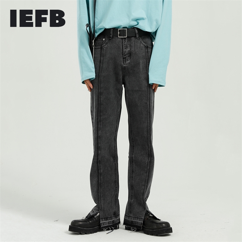 IEFB Men' Casual Black Jeans Pants Spring Summer Straight Split Denim Trousers Male Bottoms Pantalones Hombre 9Y6787 211108
IEFB Men' Casual Black Jeans Pants Spring Summer Straight Split Denim Trousers Male Bottoms Pantalones Hombre 9Y6787 211108