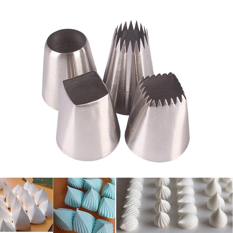 4PCS / Set Cake Pastry Nozzles Tips Set Cream Decoration Icing Piping Pastry Nozzles Cupcake Decorating Tool Bakeware