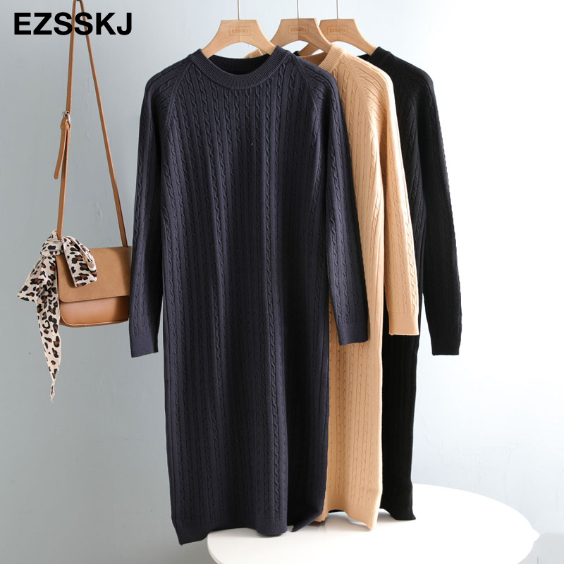 2021basic autumn winter straight sweater dress elegant knit robe o-neck dress women loose long dress female chic knit elegant, Black;gray
2021basic autumn winter straight sweater dress elegant knit robe o-neck dress women loose long dress female chic knit elegant, Black;gray