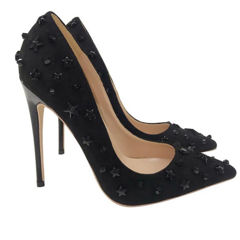 Fashion Women Pumps New Black Beige Riveted Spiked High Heels Sexy Women Suede Leather Stiletto Heel Party Shoes Pointed toe Shoes
Fashion Women Pumps New Black Beige Riveted Spiked High Heels Sexy Women Suede Leather Stiletto Heel Party Shoes Pointed toe Shoes