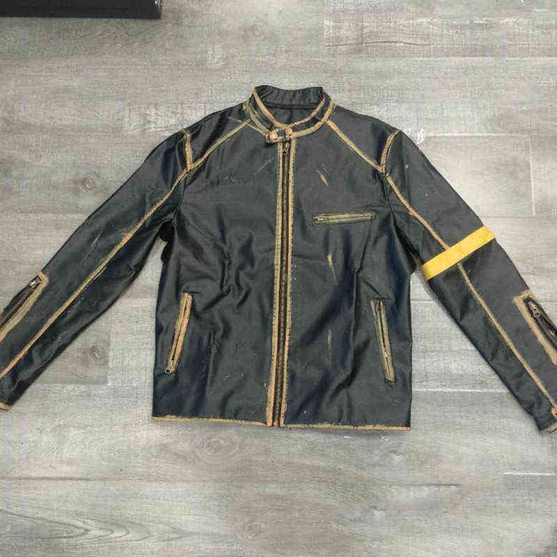 5XL Men PU Jackets Vintage Faux Leather Coat biker Male Outwears Outdoor Sport Men Clothing Zipper Cool Jacket Windbreaker LA419 211111