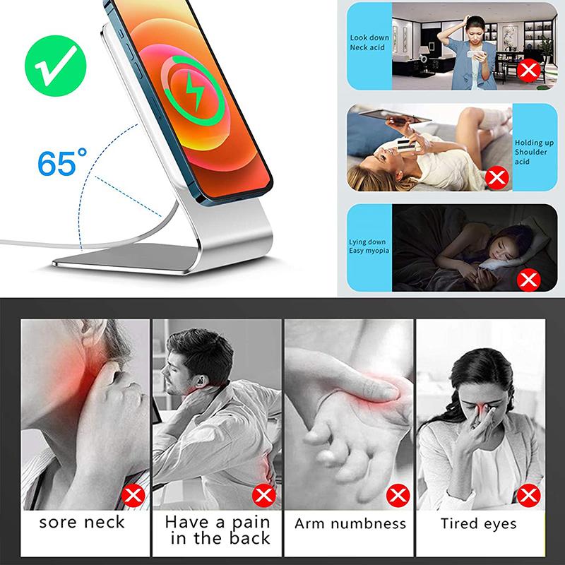 Cell Phone Mounts & Holders For 12 Pro Max 12Mini Magsafing Holder Magnetic Wireless Charging Stand Desk Aluminum Macsafe Mobile Brac
