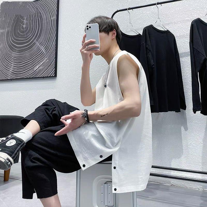 Men' Tank Tops Linen Side Slit Summer Thin Button Solid Oversized Sleeveless Men Running Fashion Basketball Top Cool Japanese Streetwear, White;black
Men' Tank Tops Linen Side Slit Summer Thin Button Solid Oversized Sleeveless Men Running Fashion Basketball Top Cool Japanese Streetwear, White;black