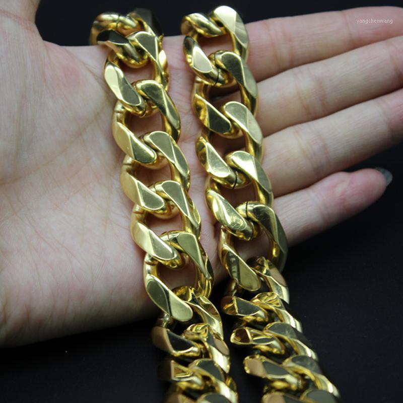17mm Stainless Steel Miami Curb Cuban Chain Necklace Boys Men Gold Color Hip Hop Steampunk Men's Jewelry Accessories Wholesale Chains
17mm Stainless Steel Miami Curb Cuban Chain Necklace Boys Men Gold Color Hip Hop Steampunk Men's Jewelry Accessories Wholesale Chains