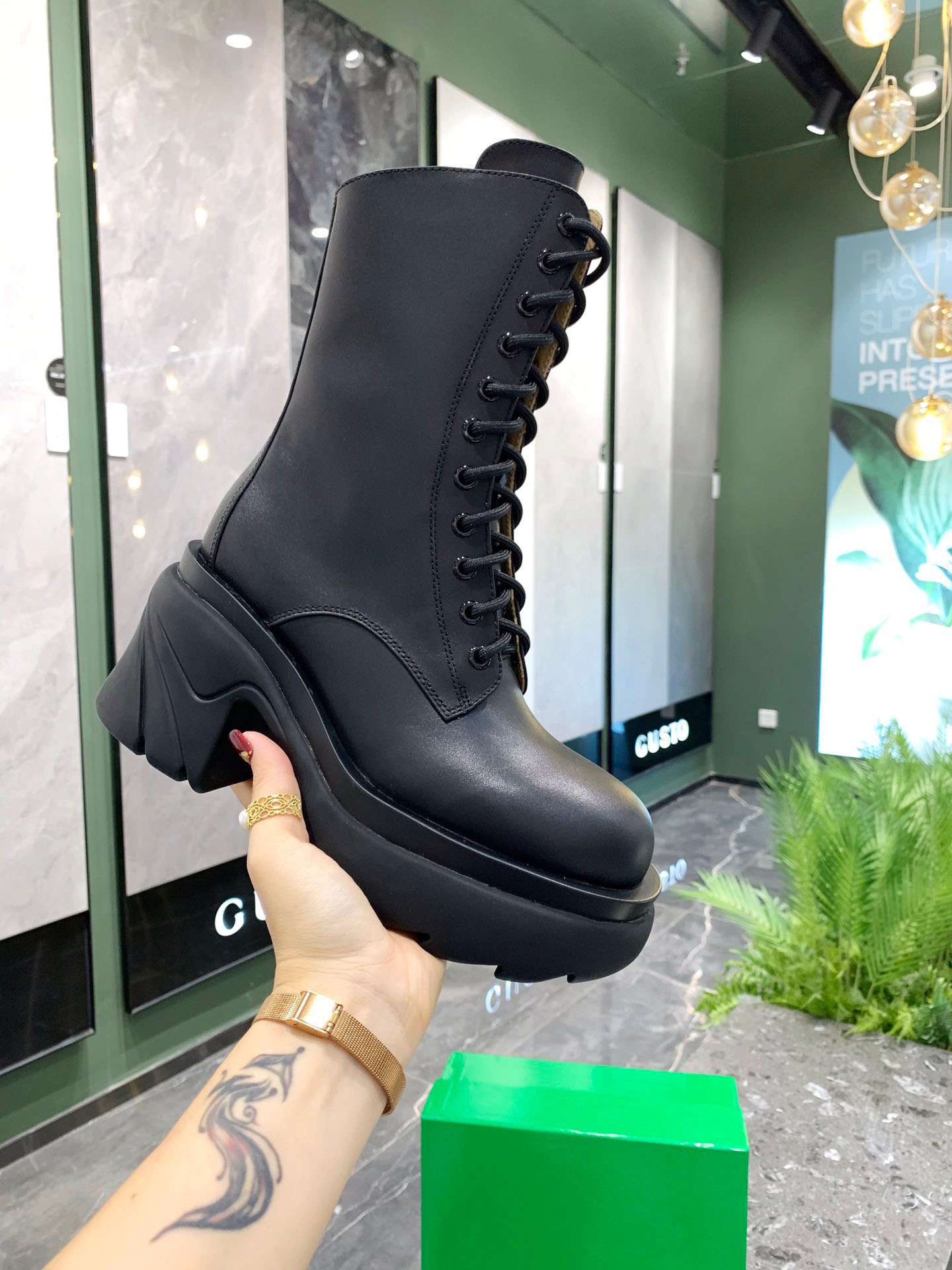 Multicolor jelly outsole women's low heel boots strap side zipper design leather material size 35-40