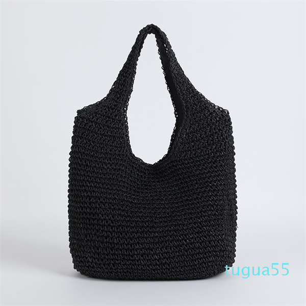 2025--Fashion Rattan Women Shoulder Woven Female Handbags Large Capacity Summer Beach Straw Bags