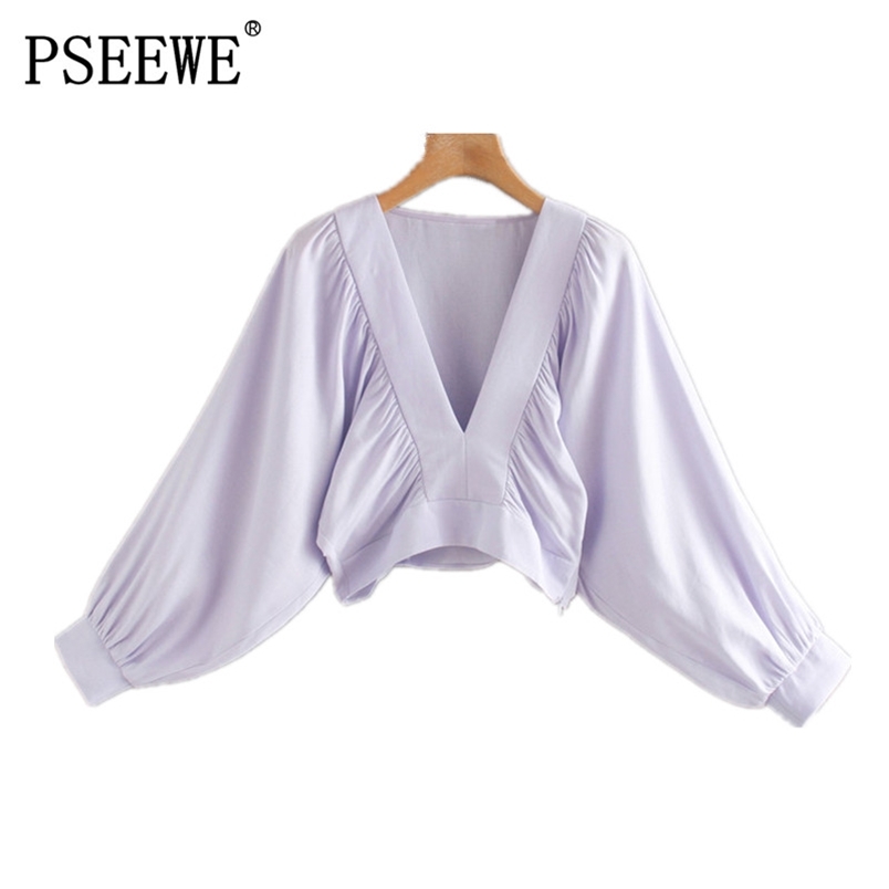 Top Women Vintage V-neck Long Puff Sleeves Gathered Cropped Blouse Female Fashion Invisible Side Zip Chic Tops 210519, Lavender
Top Women Vintage V-neck Long Puff Sleeves Gathered Cropped Blouse Female Fashion Invisible Side Zip Chic Tops 210519, Lavender