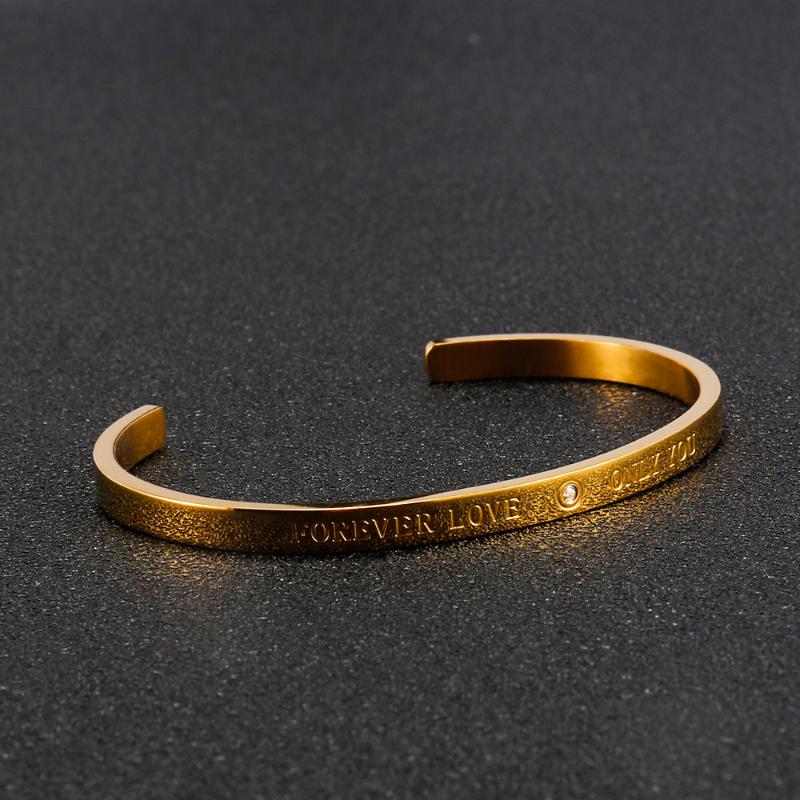 Bangle Fashion Design Letters Forever Lover Only You Bracelets Cubic Zirconia Gold Jewelry Women Stainless Steel Adjustable Cuff
Bangle Fashion Design Letters Forever Lover Only You Bracelets Cubic Zirconia Gold Jewelry Women Stainless Steel Adjustable Cuff