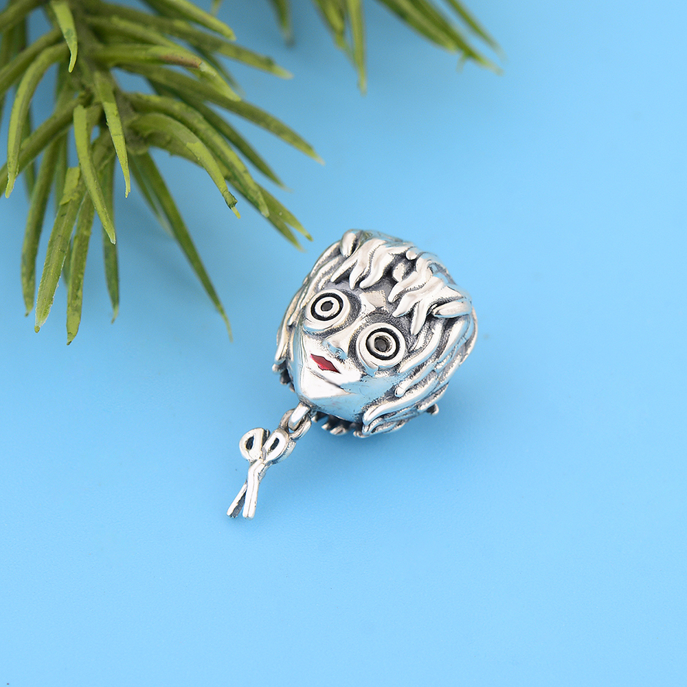 Fit Original Brand Charm Bracelet Authentic 925 Sterling Silver TV Character Scissor Hand Boy Barber Beads For Making Berloque