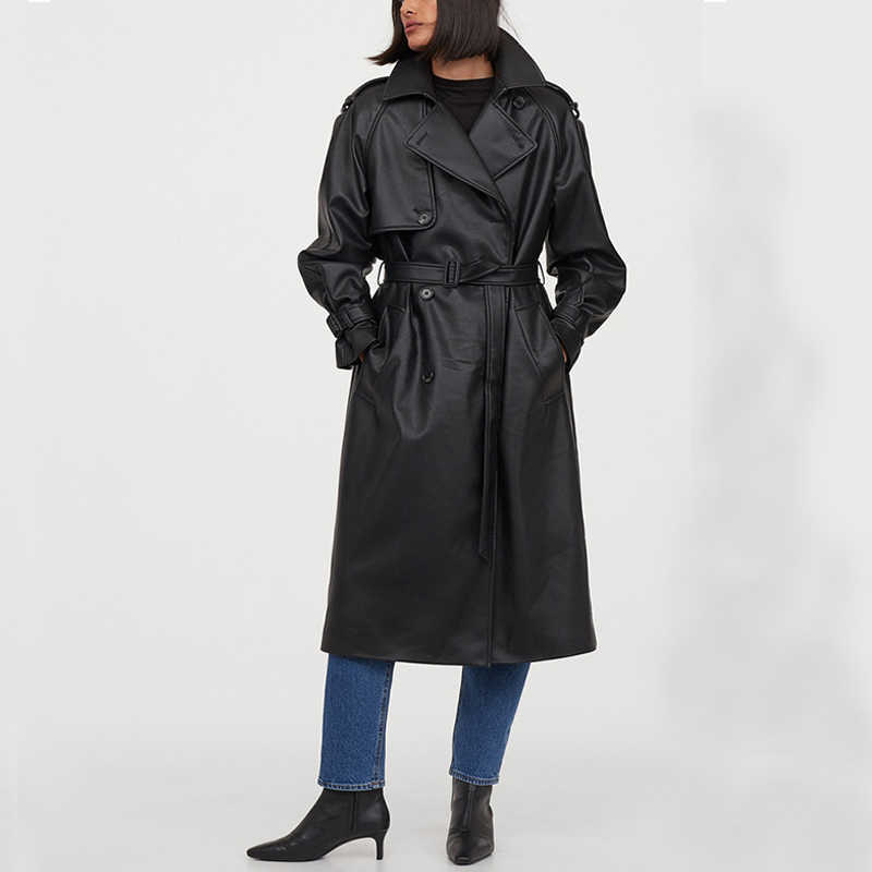 LY VAREY LIN Autumn Winter Women Biker Leather Jacket Lapel Vintage Pu Long Design Coat Belt Loose Windbreak Outwear 210526, Black
LY VAREY LIN Autumn Winter Women Biker Leather Jacket Lapel Vintage Pu Long Design Coat Belt Loose Windbreak Outwear 210526, Black
