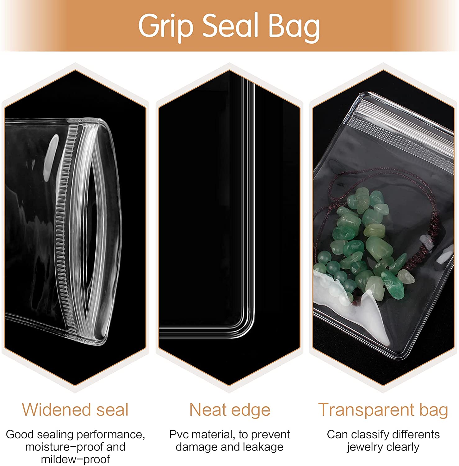 20pcs/lot Transparent PVC Jewelry Pouches Bags Clear Anti-Oxidation Zip Lock Earring Pendant Necklace Bracelet Storage Holder